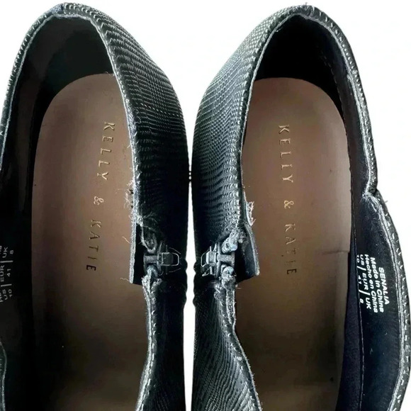 NWOB Kelly & Katie Black Textured Heeled Booties | Size 10 - Picture 6 of 10